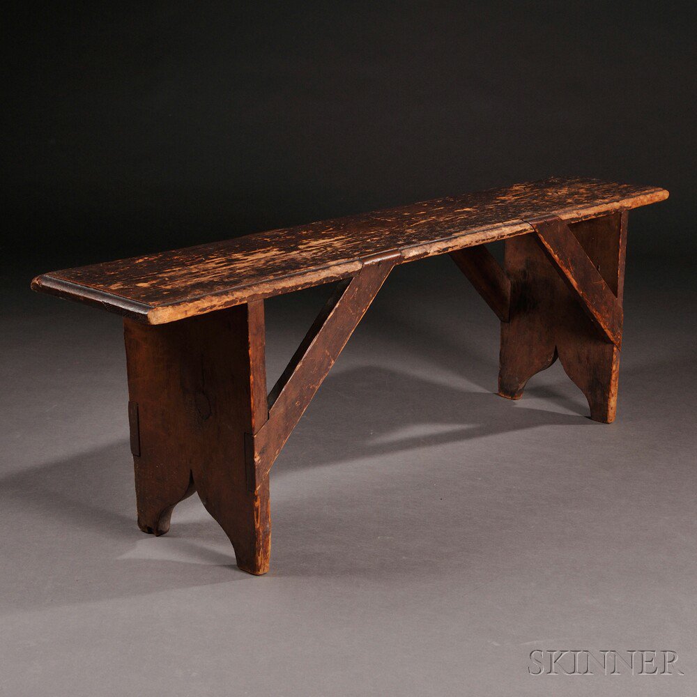 Appraisal: Shaker Pine Bench New Lebanon New York c the seat