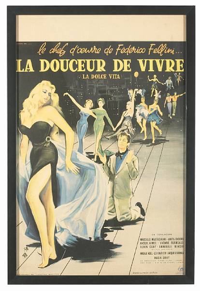 Appraisal: La Dolce Vita Cineriz French window card condition B- framed