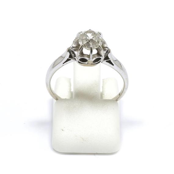 Appraisal: A DIAMOND RING Hungarian circa White gold Solitaire model with