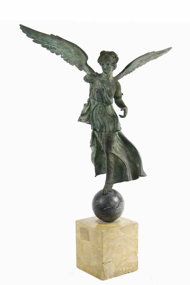 Appraisal: BRONZE SCULPTURE - Grand Tour Replica of Classical Greek Winged