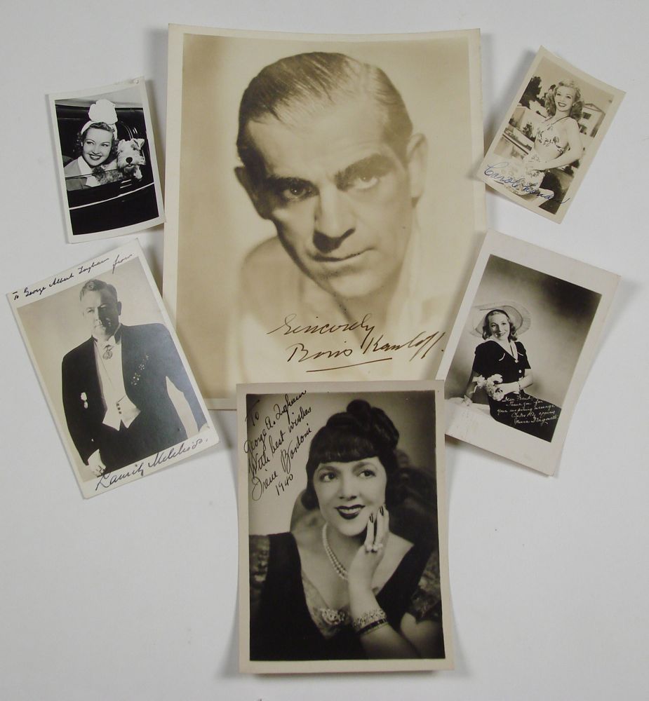 Appraisal: SIX SIGNED OR INSCRIBED PHOTOGRAPHS OF HOLLYWOOD STARS Carol Landis