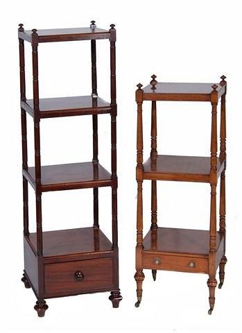 Appraisal: A REGENCY MAHOGANY WHATNOT three tier with turned spindle supports