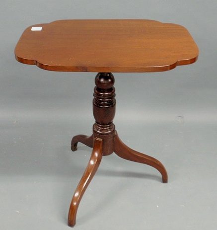 Appraisal: Late Federal mahogany tilt-top candlestand h top x