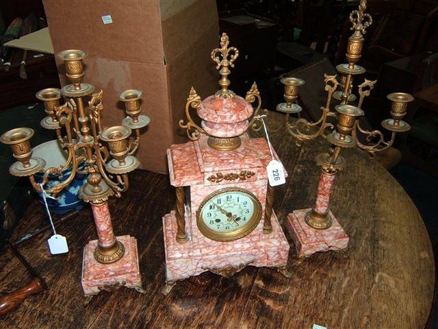 Appraisal: A late th early th Century Continental marble clock garniture