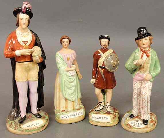 Appraisal: Four th c Staffordshire figures- Hamlet h Lady Macbeth h