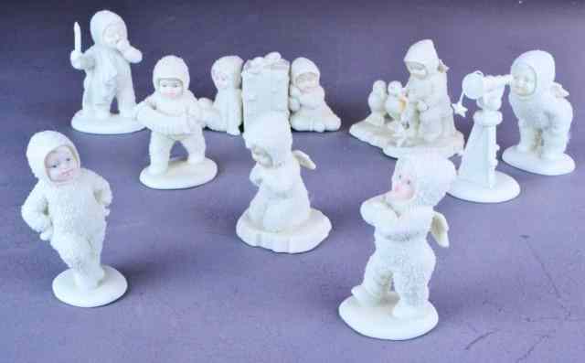 Appraisal: SNOWBABIES - BISQUE PORCELAIN FIGURINESIncluding five 'Winter Tales Fishing for