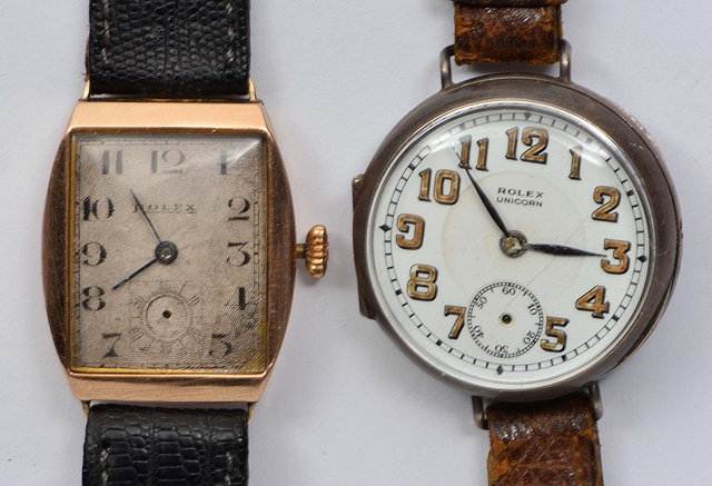 Appraisal: A VINTAGE ct GOLD ROLEX UNICORN WRIST WATCH and a