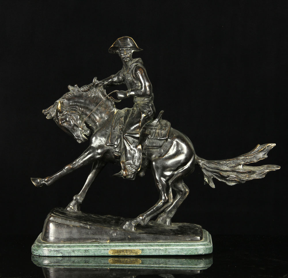 Appraisal: - After Remington Cowboy Bronze After Frederic Remington Cowboy bronze