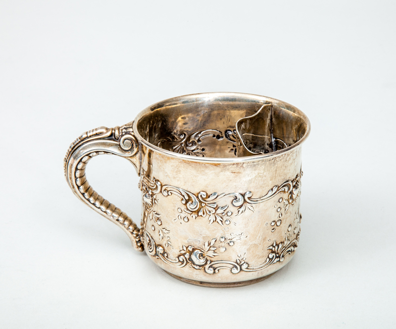 Appraisal: GORHAM MONOGRAMMED AND REPOUSS SILVER MUG in approx oz Estimate