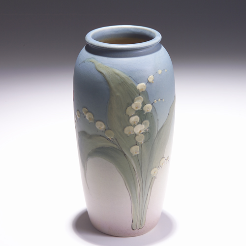 Appraisal: WELLER Hudson ovoid vase painted by Sarah Timberlake with lily-of-the-valley