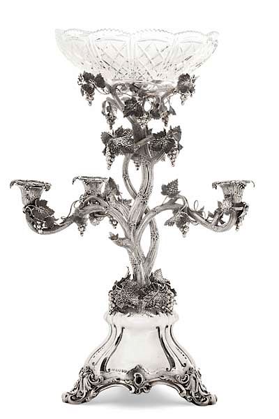 Appraisal: A Victorian sterling silver epergne Macrae A Victorian sterling silver