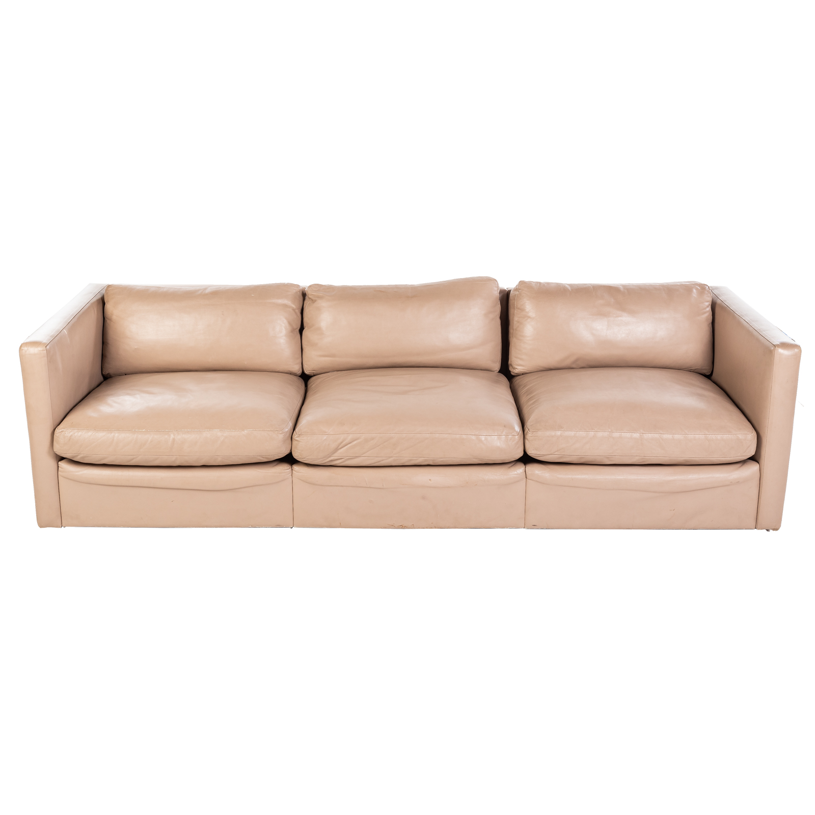 Appraisal: KNOLL CONTEMPORARY LEATHER SOFA Designed by Charles Pfister for Knoll