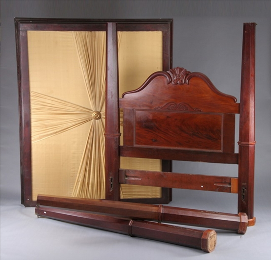 Appraisal: AMERICAN LATE EMPIRE MAHOGANY FOUR-POSTER CANOPY BED th century with