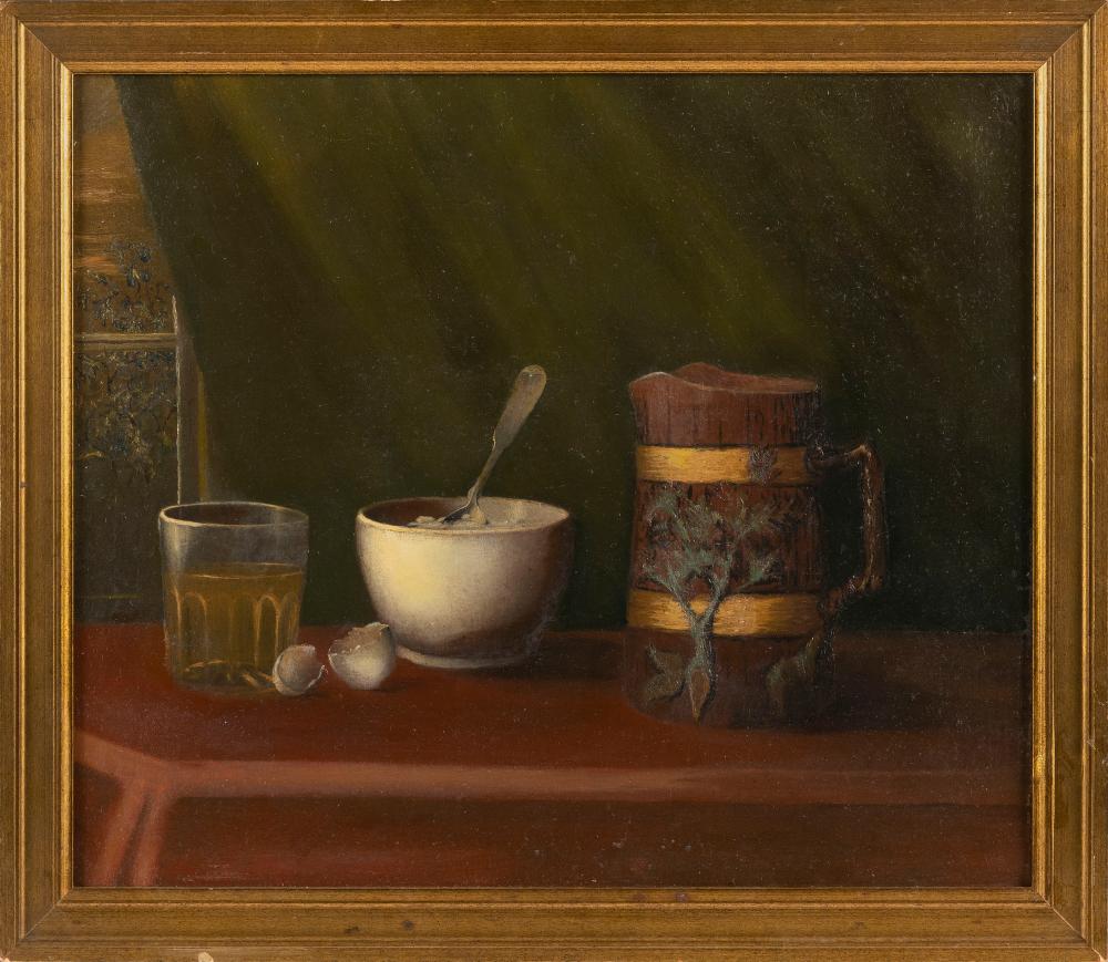 Appraisal: AMERICAN SCHOOL TH CENTURY THE WHITE BOWL OIL ON CANVAS