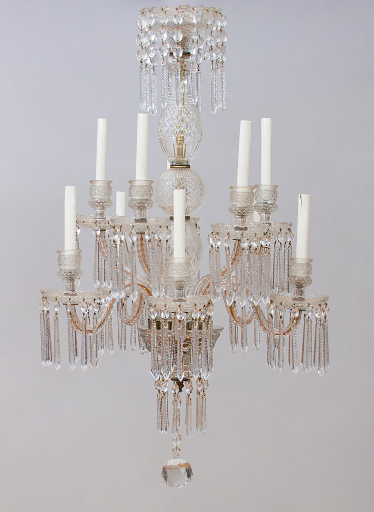 Appraisal: REGENCY STYLE CUT-GLASS TEN-LIGHT CHANDELIER x in diam Estimate -