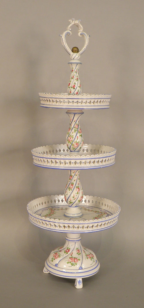 Appraisal: Italian three-tier centerpiece h