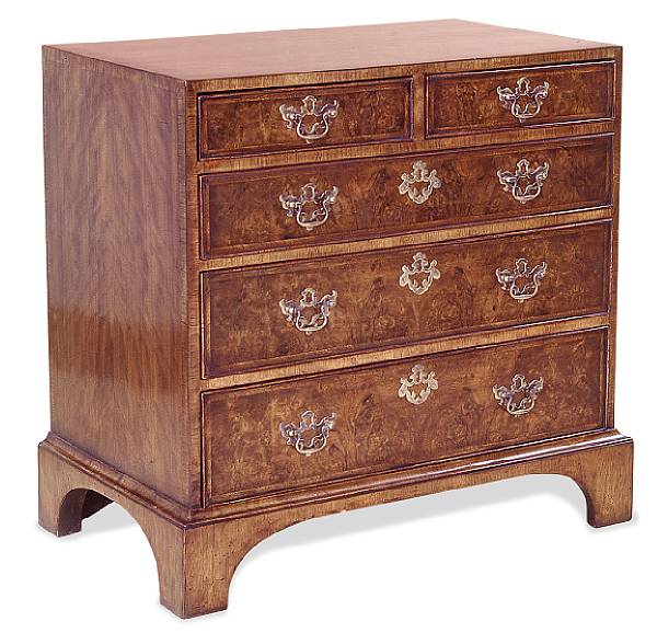 Appraisal: A George I style walnut chest of drawers height in