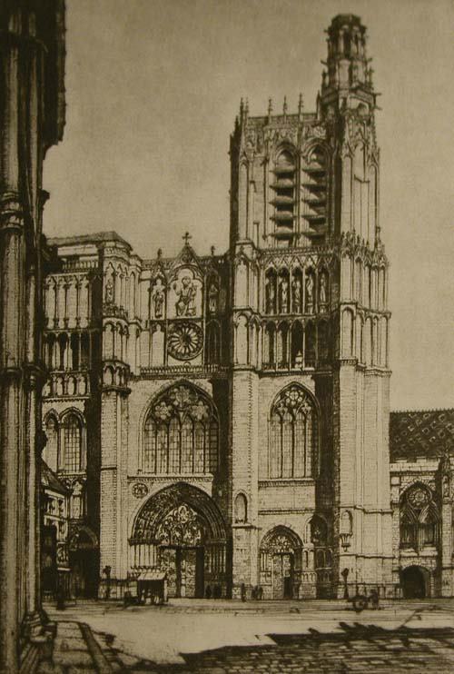 Appraisal: Cathedral of St Etienne Sens France Market Day Church of