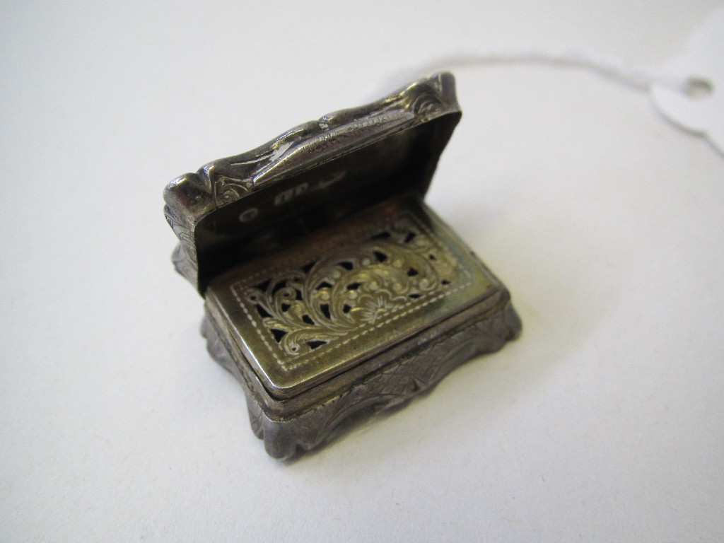 Appraisal: Victorian silver vinaigrette maker's mark TD Birmingham