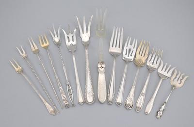 Appraisal: A Lot of Various Silver Serving Forks Consisting of an