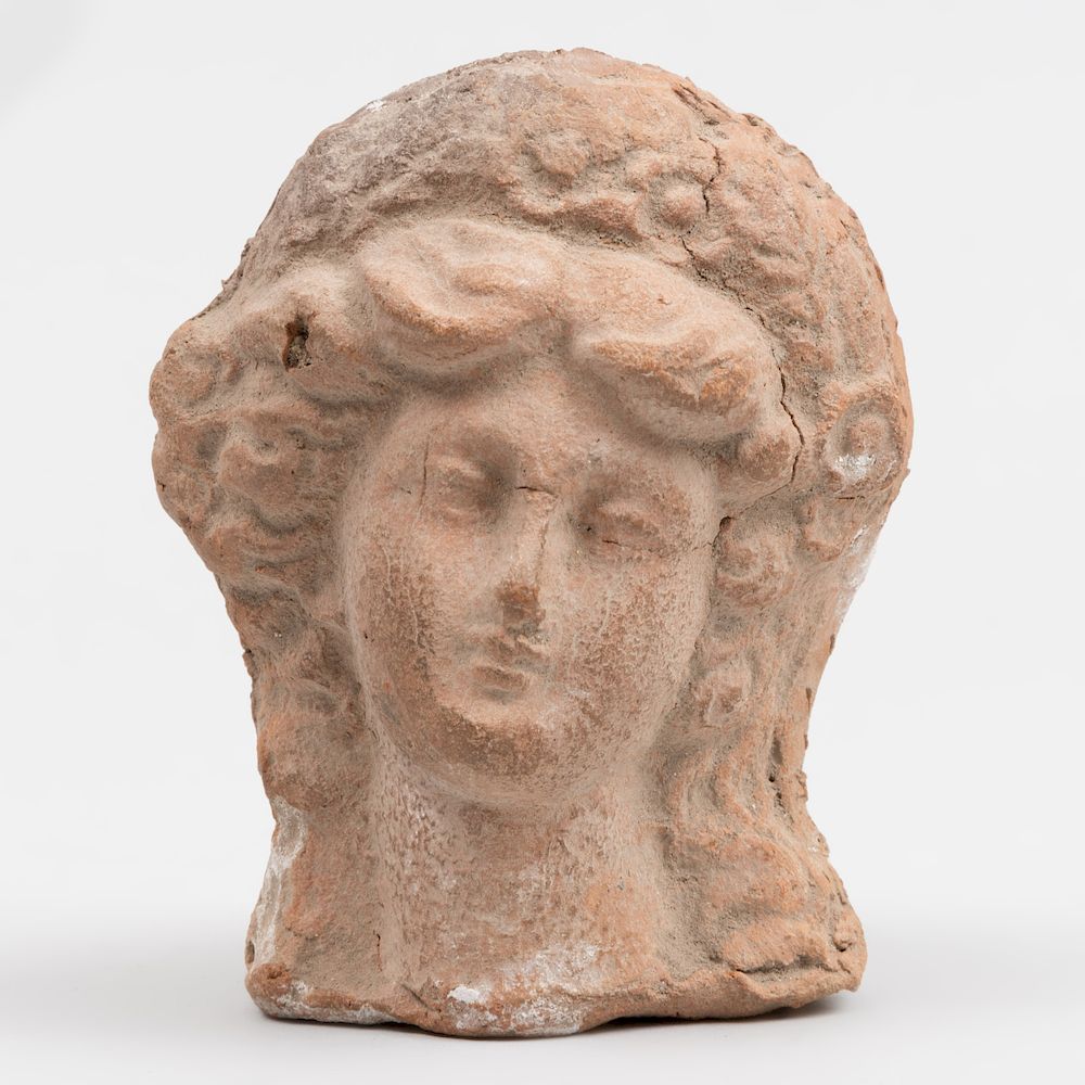 Appraisal: Roman Pottery Bust of a Classical Goddess x x in