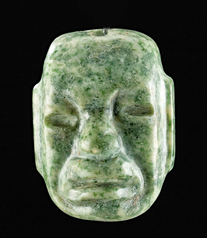 Appraisal: Miniature Olmec Stone Maskette Pendant Pre-Columbian Southern Mexico to Guatemala