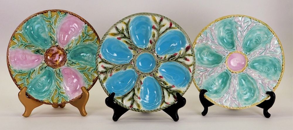 Appraisal: English Fielding Majolica Pottery Oyster Plates England Late th-Early th