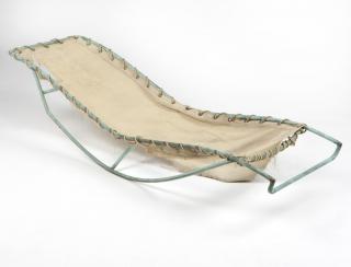 Appraisal: A Walter Lamb verdigris rocking chaise lounge Mid- th century