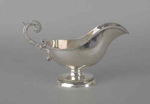 Appraisal: Philadelphia silver sauce boat th c by Bailey Co h