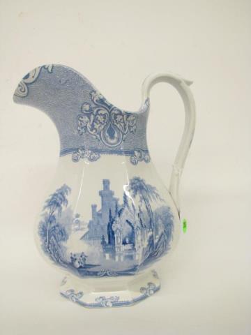 Appraisal: English Staffordshire blue and white porcelain pitcher