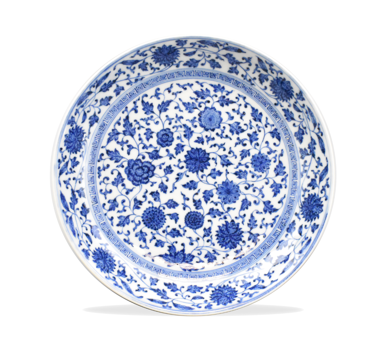 Appraisal: A Chinese imperial blue and white lotus plate dating from