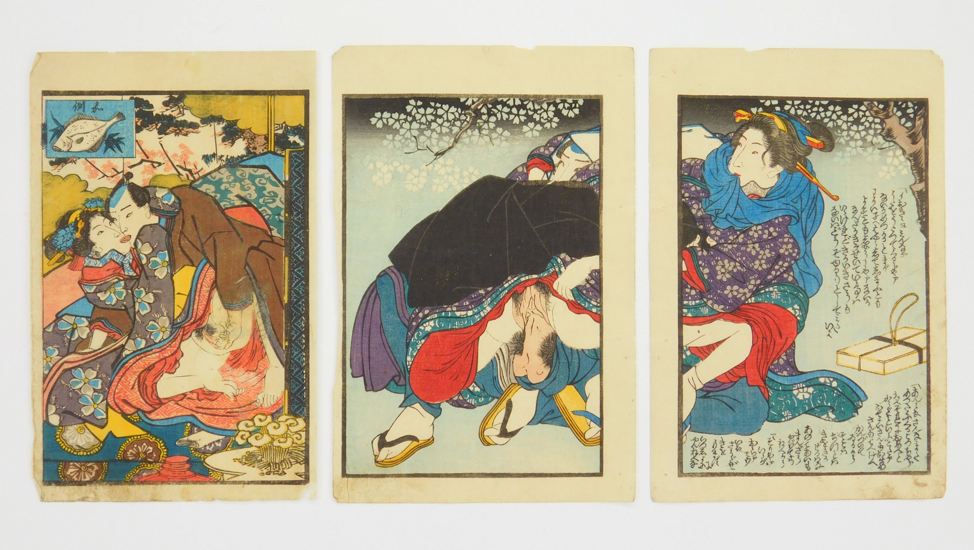 Appraisal: Toyokuni III Utagawa - Shunga- woodblock diptych in color ca