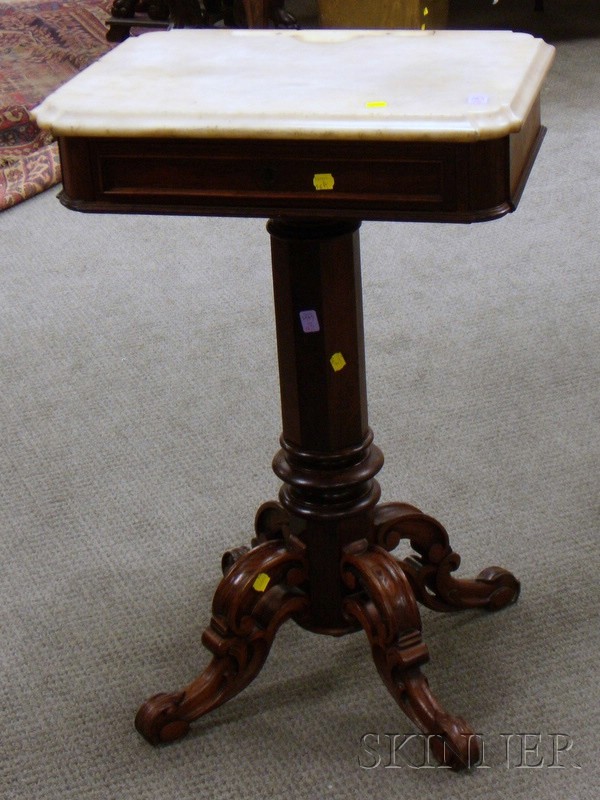 Appraisal: Victorian Rosewood Grained Carved Walnut Sewing Stand