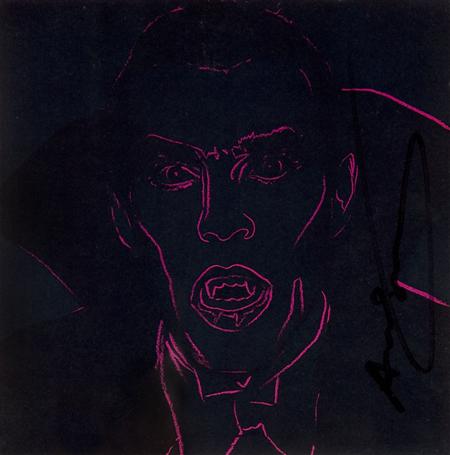 Appraisal: ANDY WARHOL AMERICAN - DRACULA Signed announcement card illustrating Warhol's