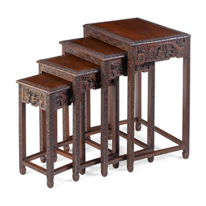 Appraisal: A Set of Four Nesting Tables th Century each with