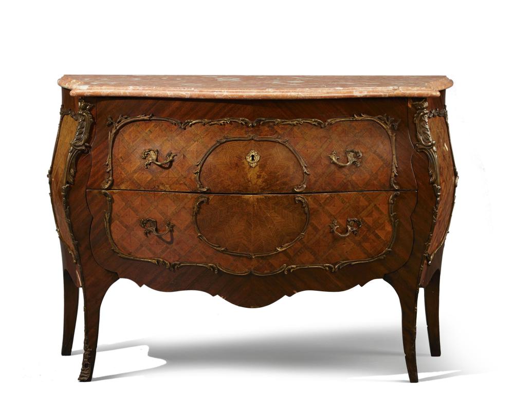 Appraisal: A Louis XV-style commode First-Quarter th Century The marble top