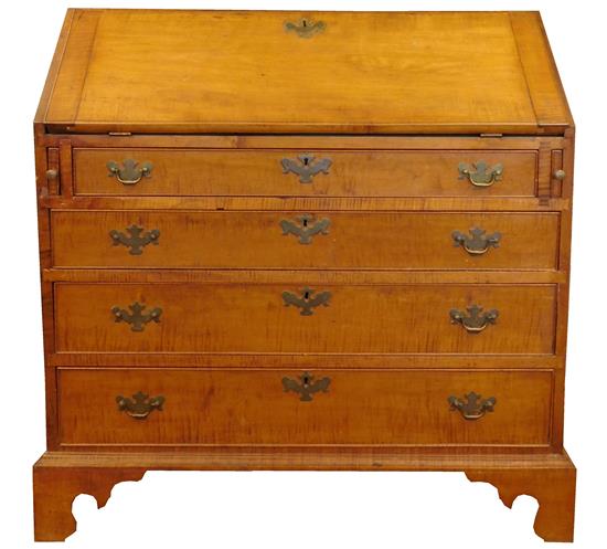 Appraisal: Late th C American slant lid desk figured maple primary