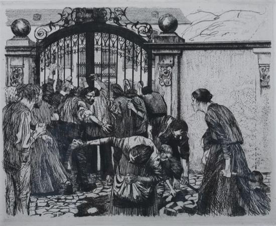 Appraisal: K THE KOLLWITZ German - REVOLT OF THE WEAVERS etching