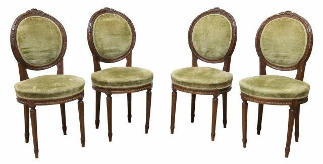 Appraisal: lot of French Louis XVI style side chairs early th