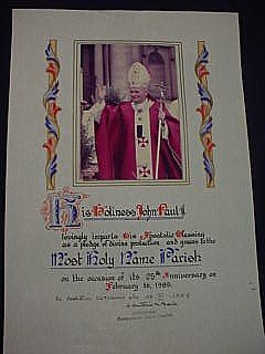 Appraisal: Apostolic blessing from Pope John Paul II on cream vellum