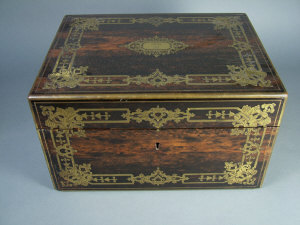 Appraisal: A mid th century coromandel dressing case inlaid with gilt