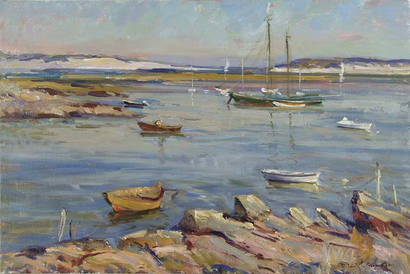 Appraisal: ROBERT CHARLES GRUPPE American - TRANQUIL COVE Unframed oil on