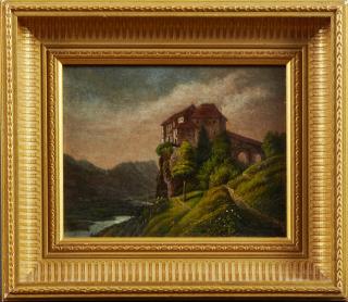 Appraisal: French School Chateau on the Hill th c oil on