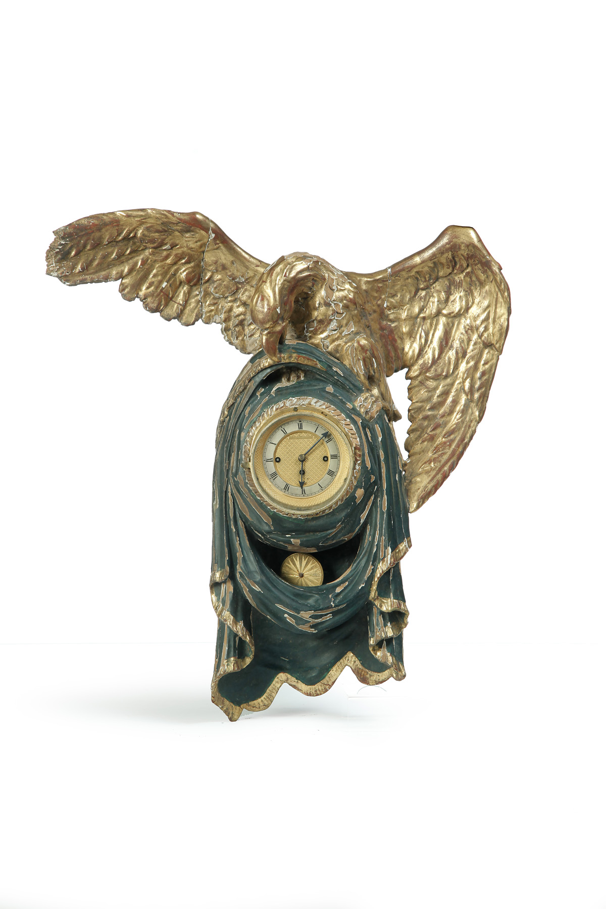 Appraisal: REGENCY WALL CLOCK WITH EAGLE AND BRASS WORKS MARKED WIEN