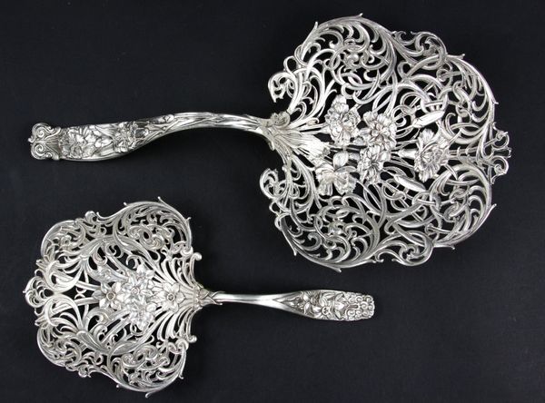 Appraisal: Two reticulated ladles by Whiting larger l ozt total weight