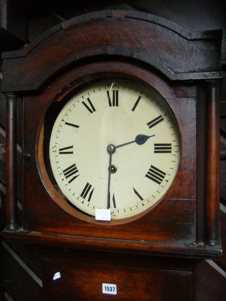 Appraisal: An early th century oak longcase clock trunk with reeded