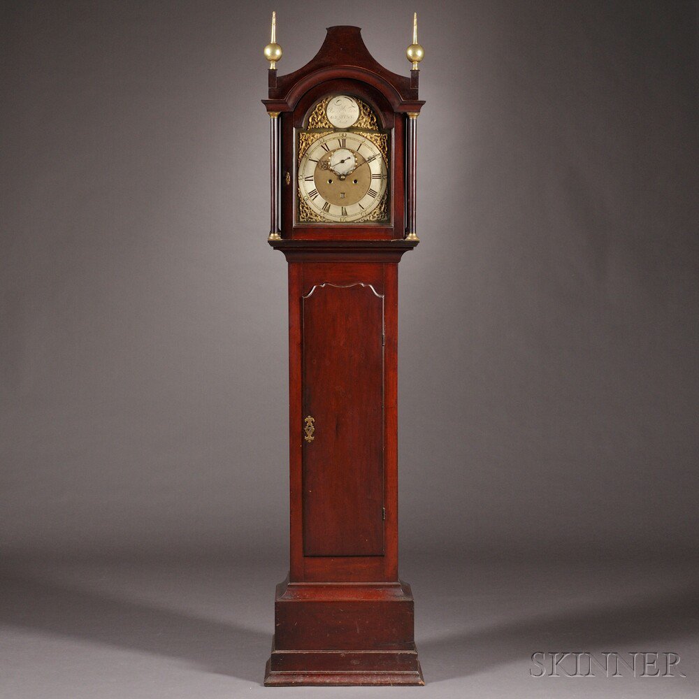 Appraisal: Benjamin Willard Cherry Tall Clock Grafton Massachusetts c the pagoda