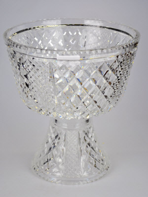 Appraisal: A large cut glass two-piece punch fruit bowl cm high