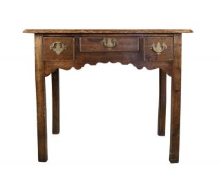 Appraisal: English George III Oak Lowboy thc British School The rectangular