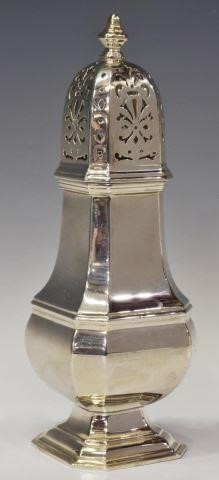 Appraisal: English sterling silver sugar caster Tiffany Company c with pierced